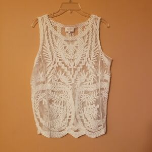 Ivory Lace Sleeveless Top Laundry By Shelli Segal
